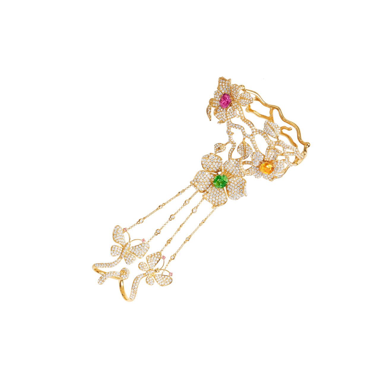 桐花彩寶鑽石戒鍊手環 69.94公克
Tung Blossom Festival Multi - 
Colored Gemstone And
Diamond Ring / Bracelet