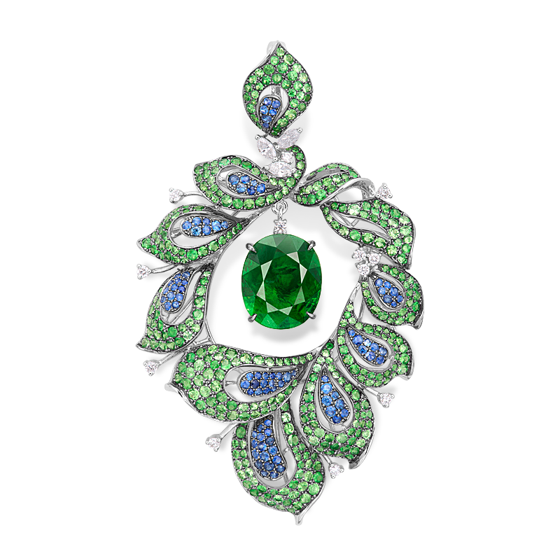 GIA 沙弗萊墜 10.04 克拉