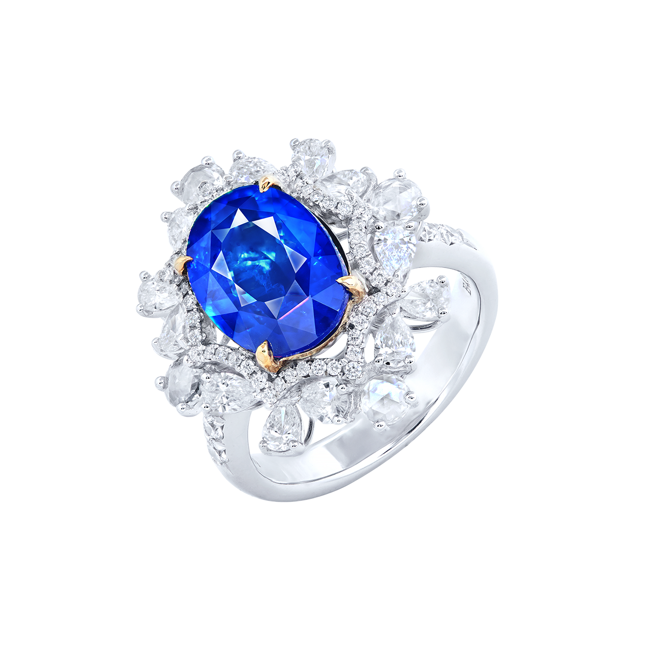 4.08克拉 天然皇家藍藍寶鑽石戒
ROYAL BLUE SAPPHIRE AND DIAMOND RING