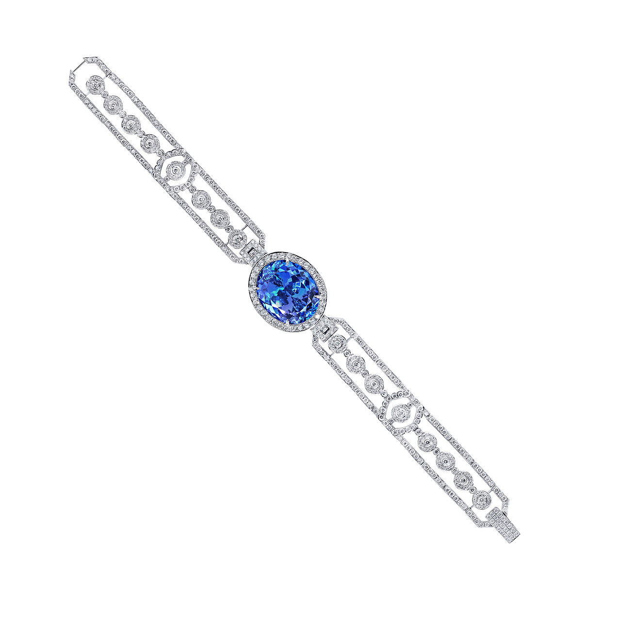 27.29克拉 丹泉石鑽石手鍊
Tanzanite and Diamond Bracelet