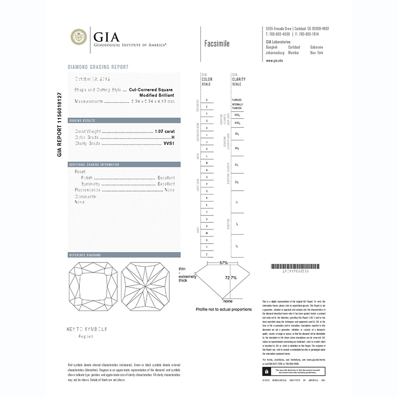 GIA 白鑽墜 1.07 克拉