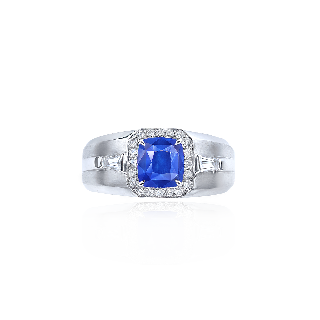 2.17克拉 斯里蘭卡天然無燒藍寶男戒
Blue Sapphire from Sri Lanka 
and Diamond Ring