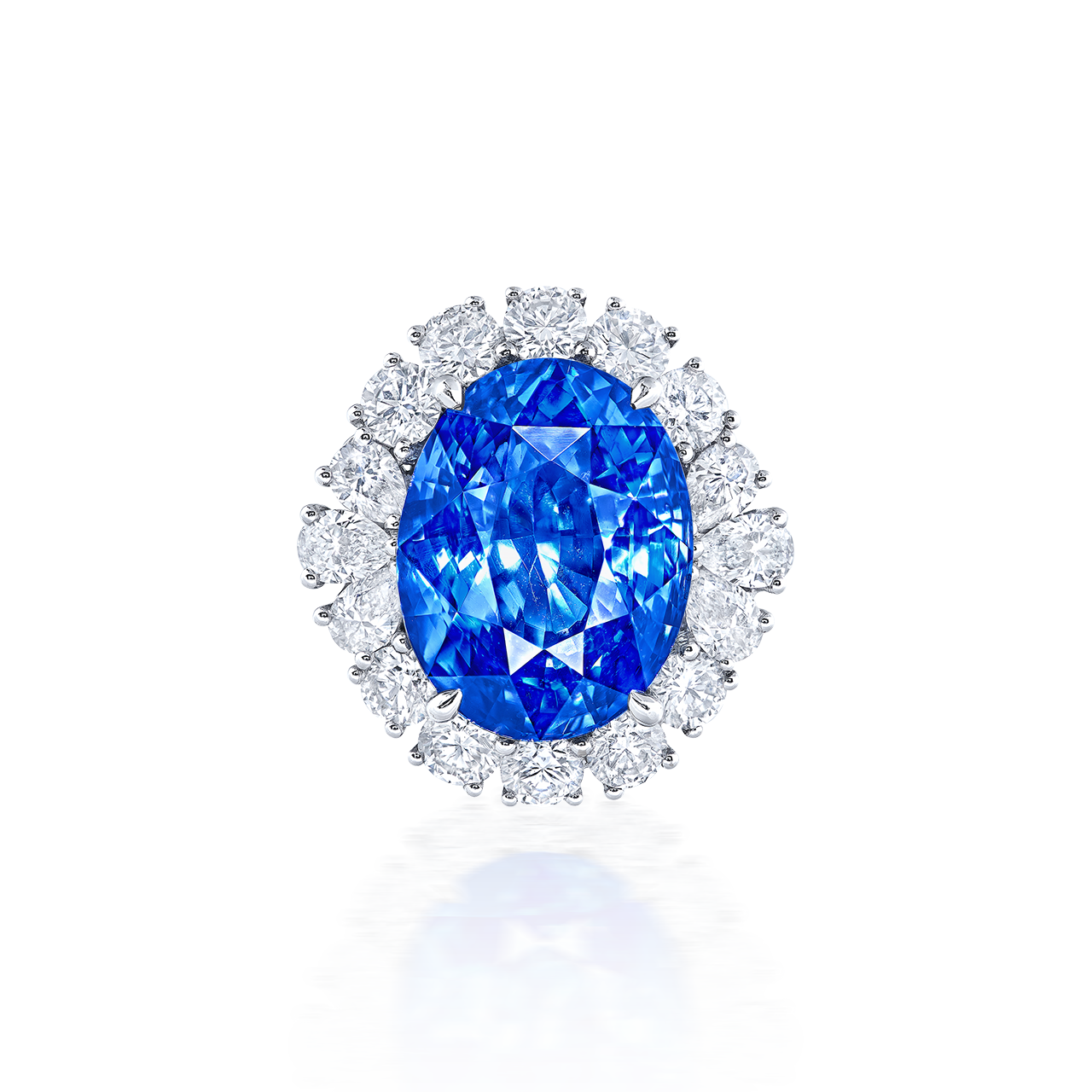 22.73克拉 斯里蘭卡天然無燒藍寶鑽戒
Blue Sapphire from Sri Lanka 
and Diamond Ring