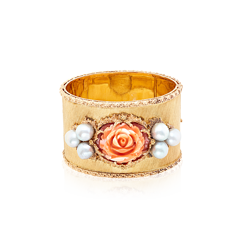  BUCCELLATI 古董珊瑚珍珠手環