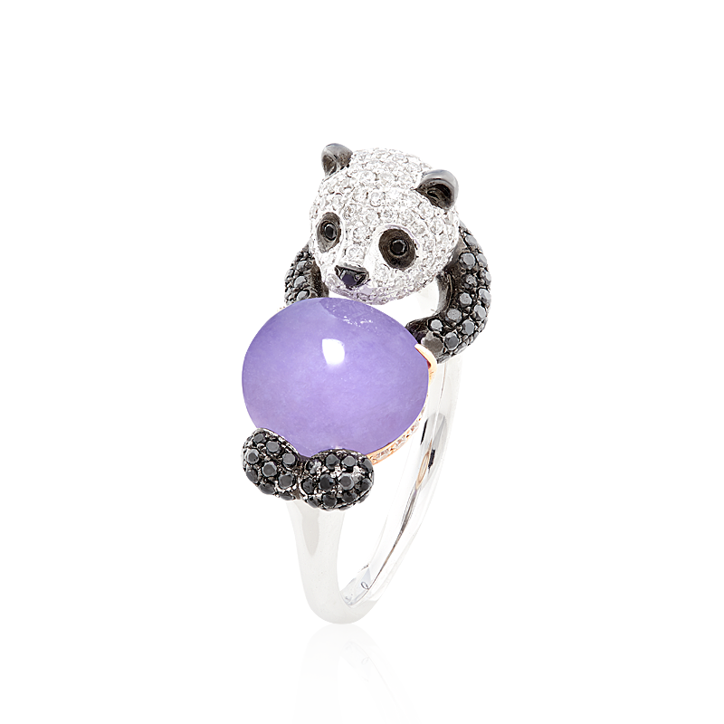 紫羅蘭翡翠熊貓戒 37.29 克拉
