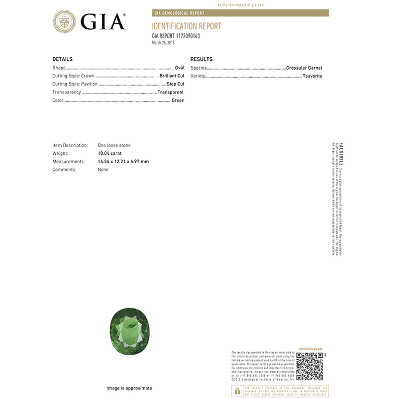 GIA 沙弗萊墜 10.04 克拉