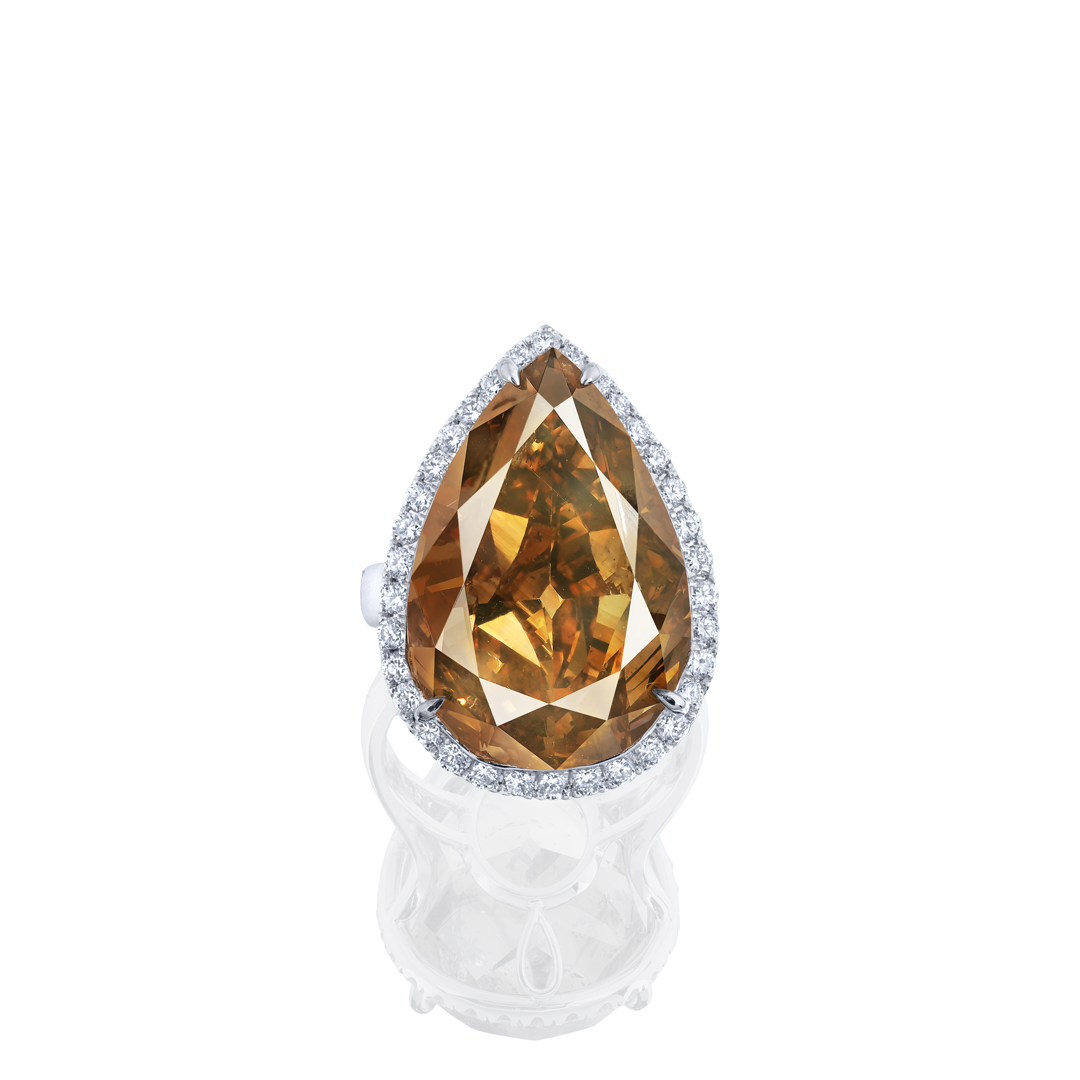 GIA 22.74 克拉 棕鑽鑽戒