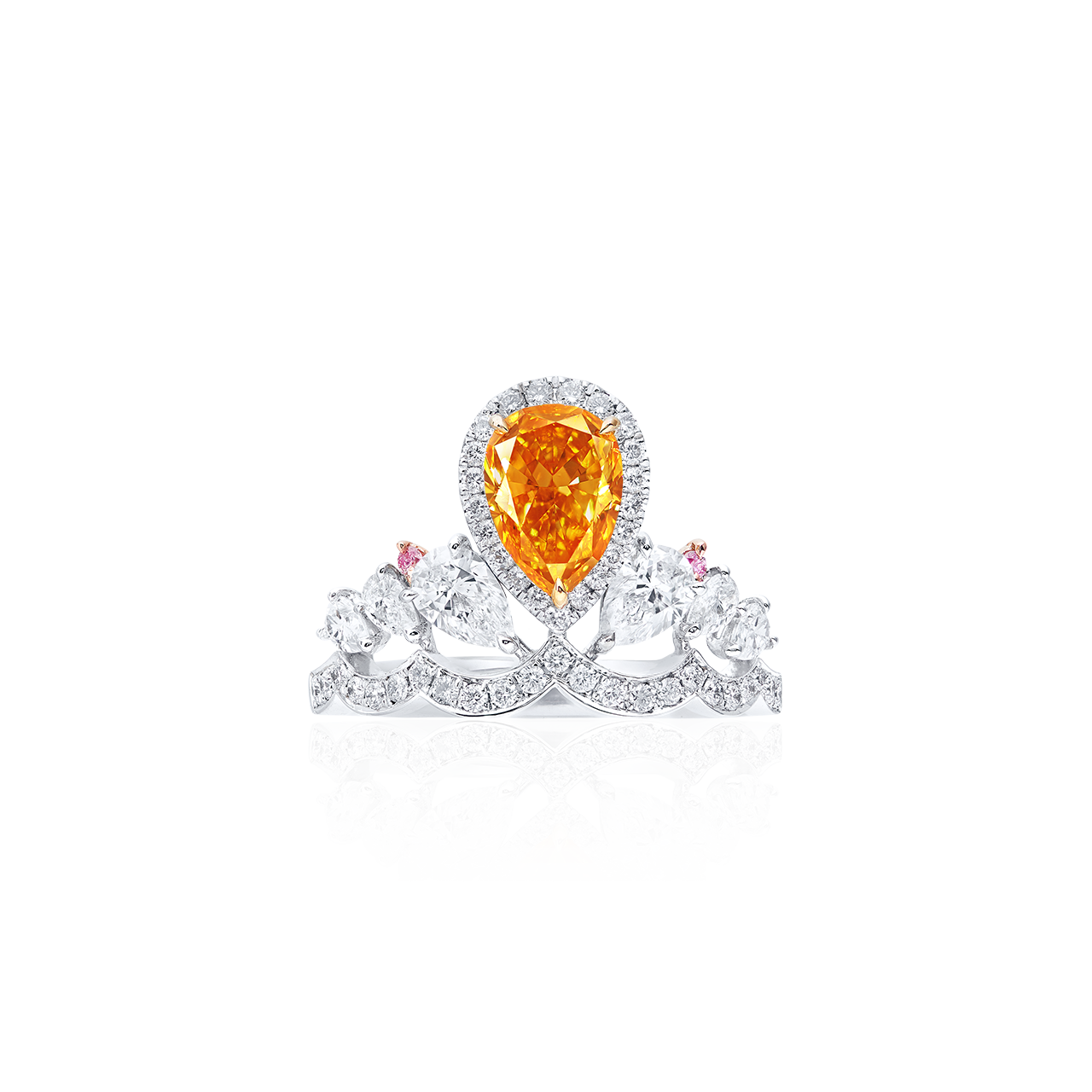 GIA 1.08克拉 艷彩黃橘鑽戒
Fancy Vivid Yellow -Orange Colored 
Diamond Ring