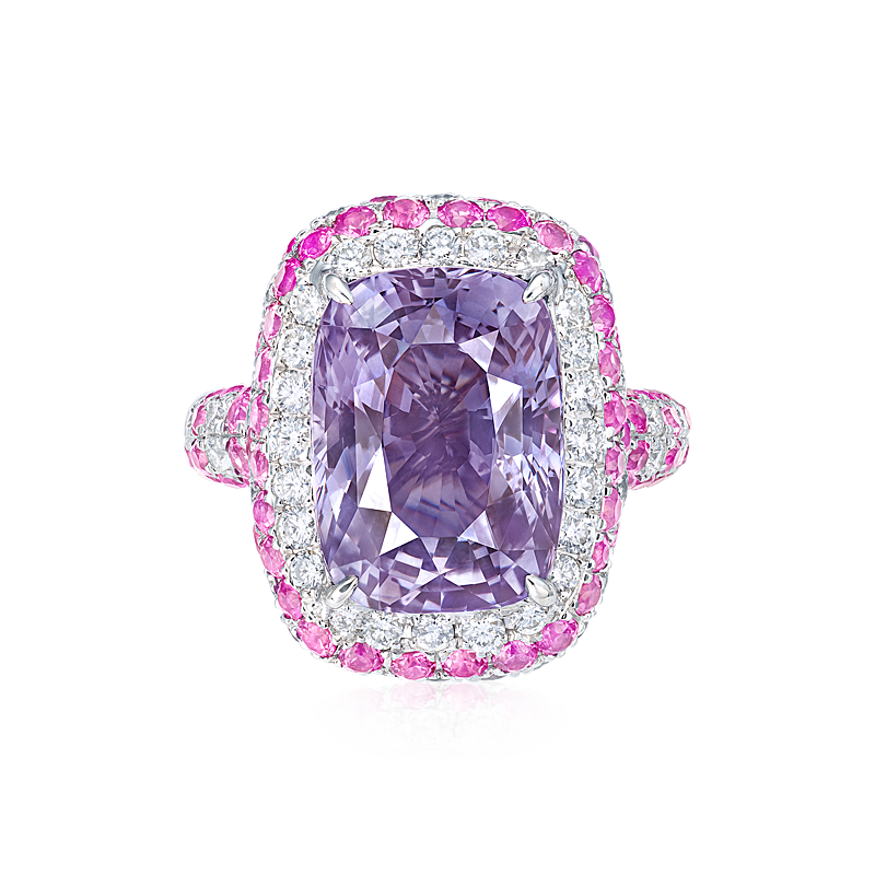10.11克拉 天然無燒尖晶石鑽戒 
Spinel, Multi- Colored Gem-set 
and Diamond Ring