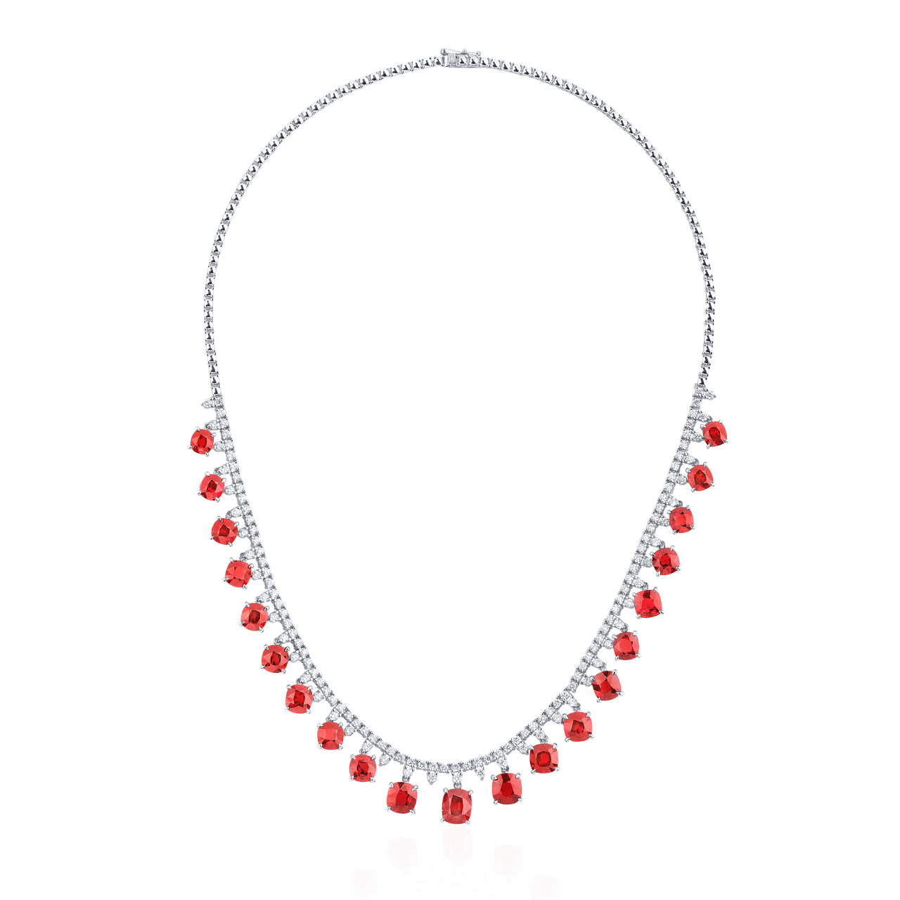 25.80克拉 紅尖晶鑽石套鍊 Red Spinel Diamond Necklace