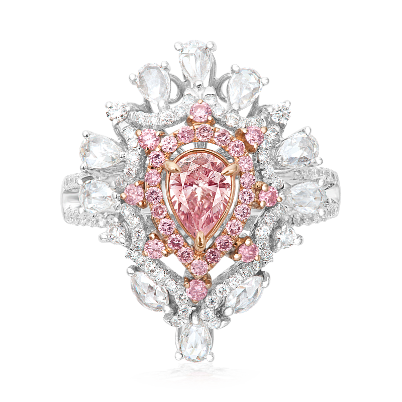 粉鑽戒 0.41 克拉
Pink Colored Diamond
and Diamond Ring