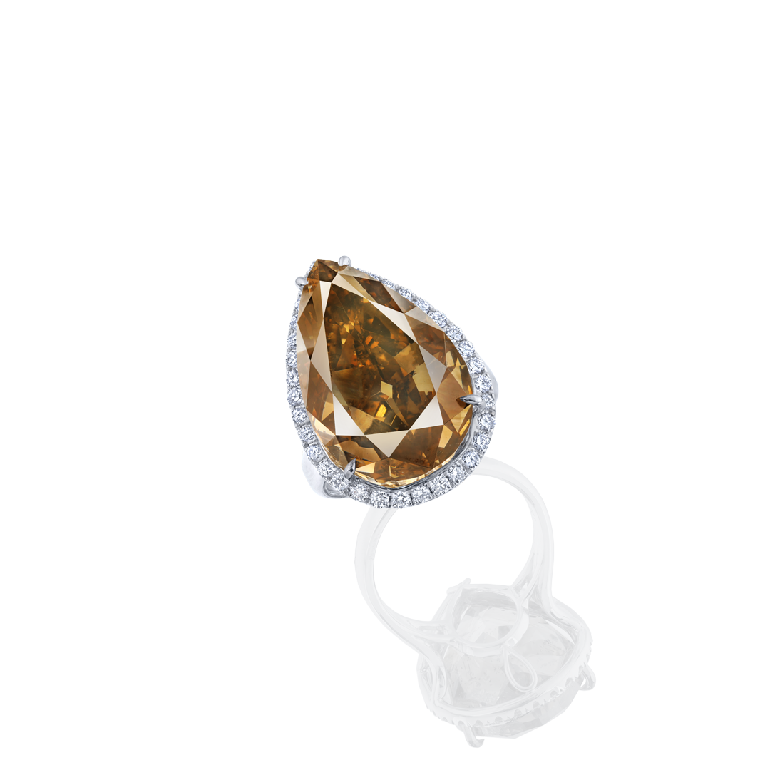 GIA 22.74 克拉 棕鑽鑽戒