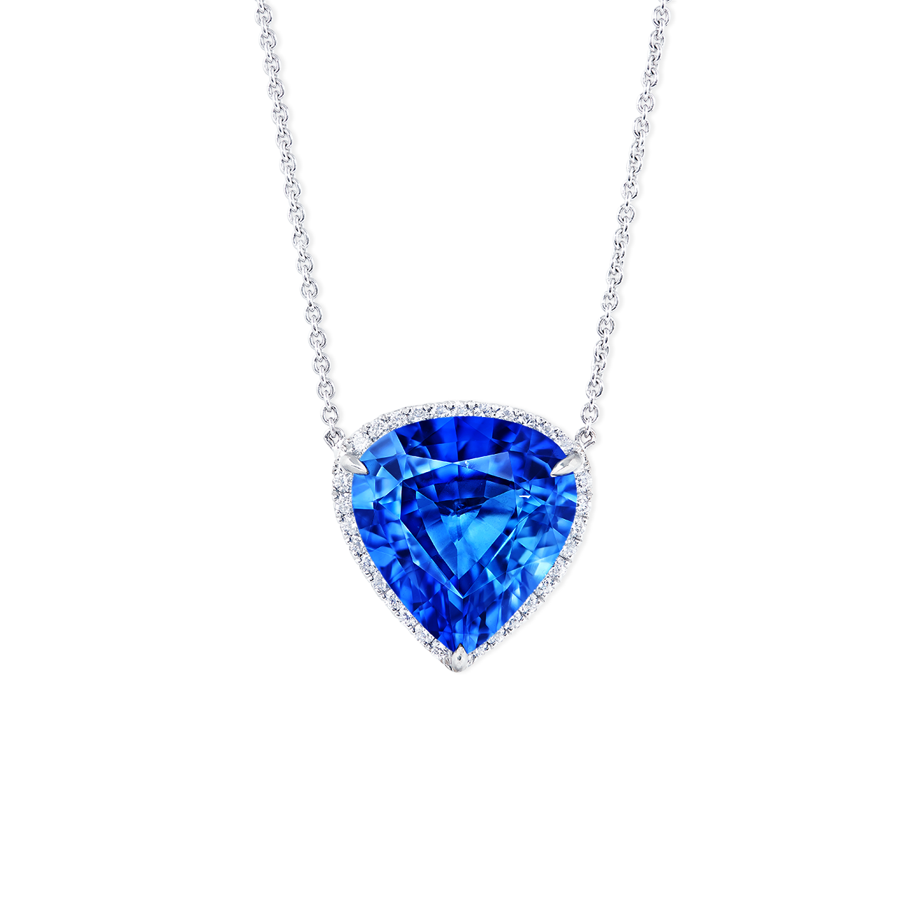 GIA 11.57克拉 天然無燒藍寶石墜鍊
Blue Sapphire and 
Diamond Pendant Necklace
