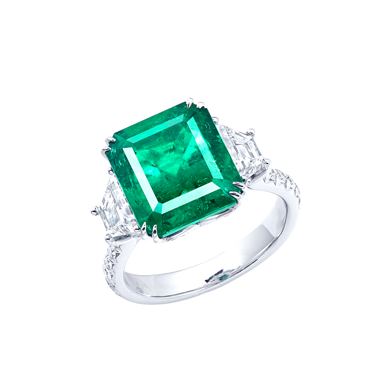 SSEF 6.02克拉 哥倫比亞天然無浸油祖母綠鑽戒
Colombian Emerald And Diamond Ring
