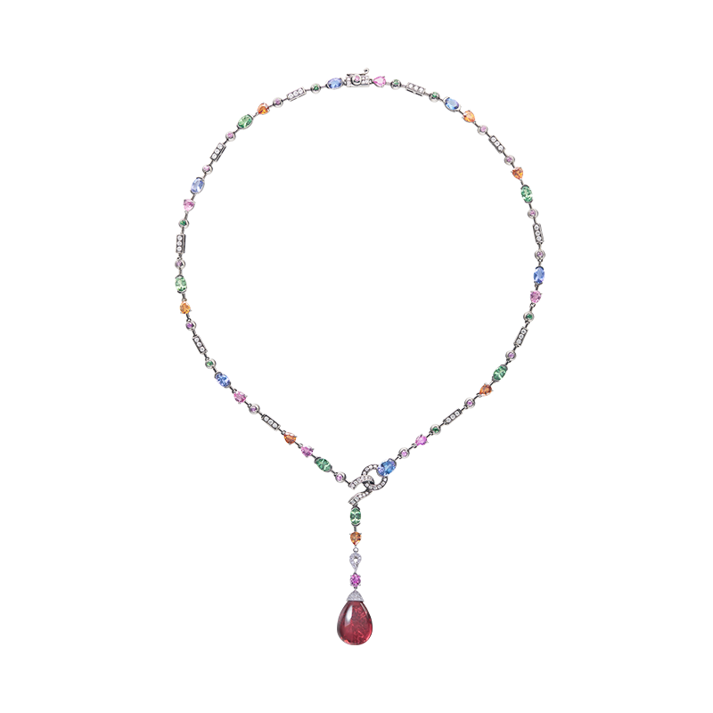 紅寶碧璽彩剛鑽石套鍊 44.79克拉
Rubellite, Multi- Colored
Corundum and Diamond
Necklace