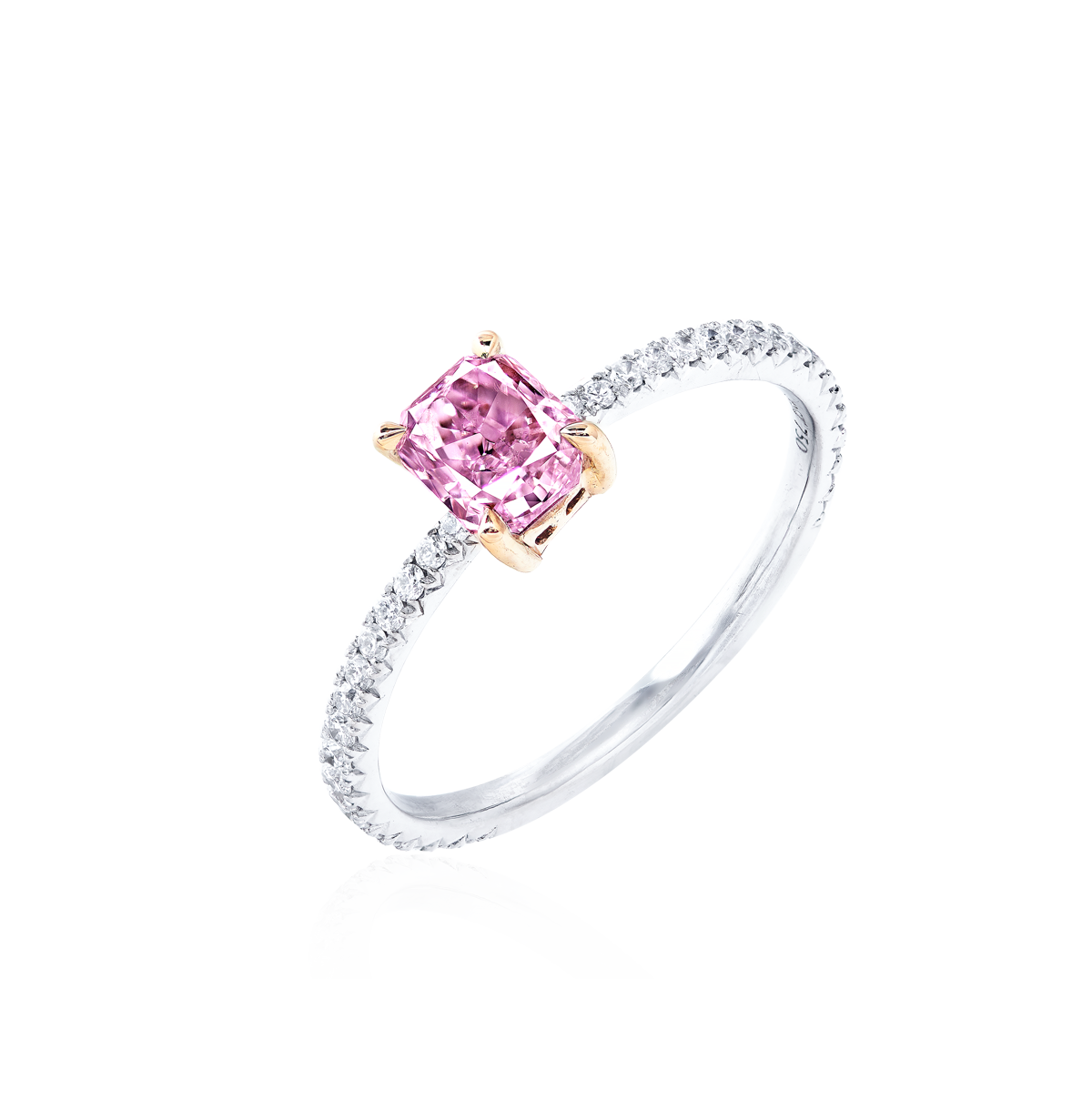 GIA 0.83克拉 ALROSA 紫鑽鑽戒
Fancy Purple Colored Diamond 
and Diamond ring