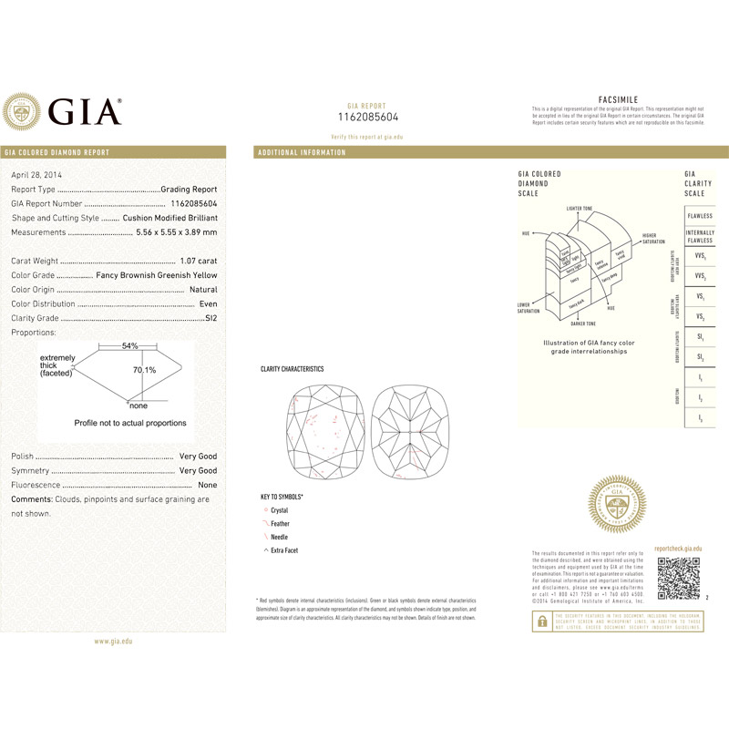 GIA 黃鑽耳環 2.16 克拉