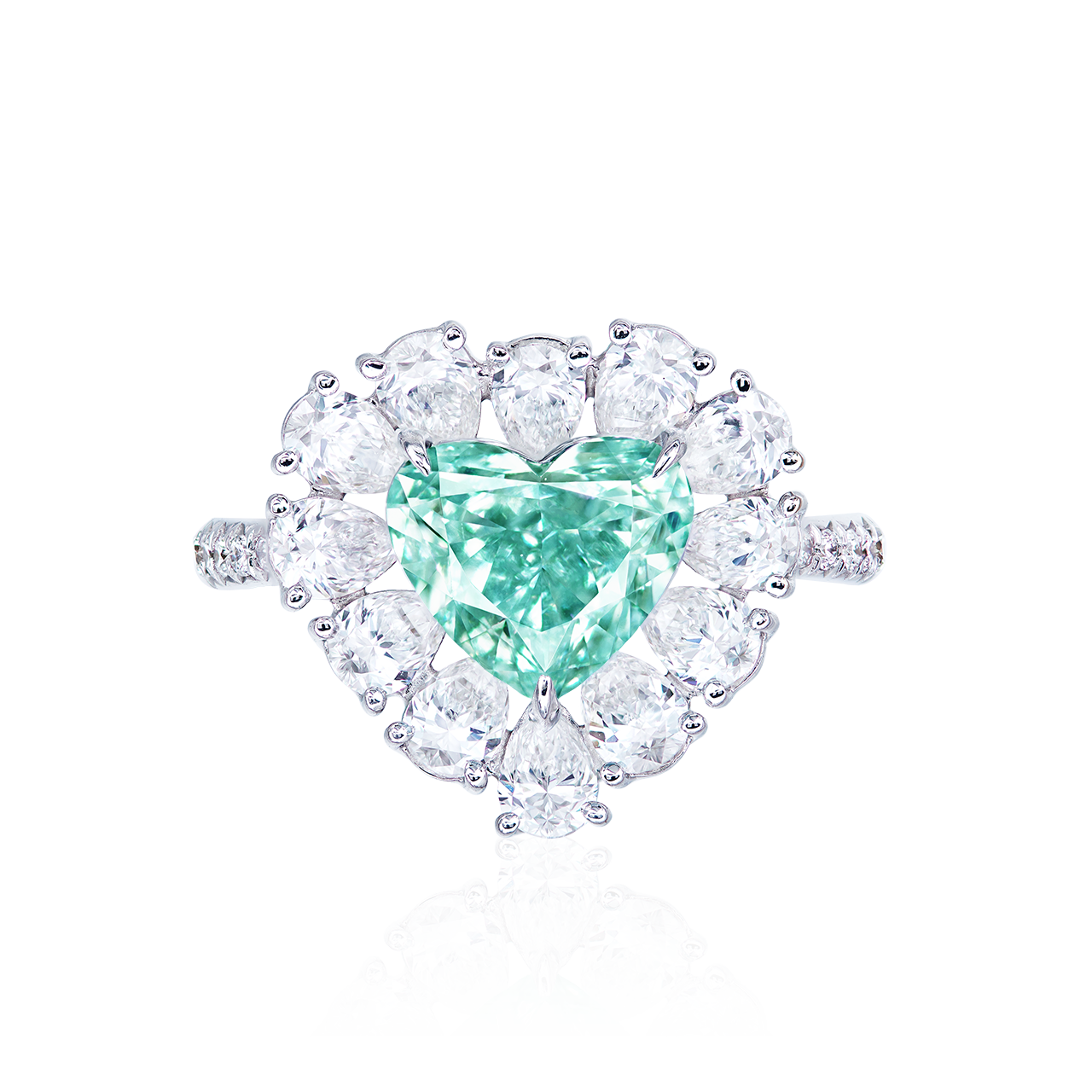 GIA 2.16克拉 濃彩藍綠鑽鑽戒
Fancy Intense Blue-Green 
Colored Diamond Ring