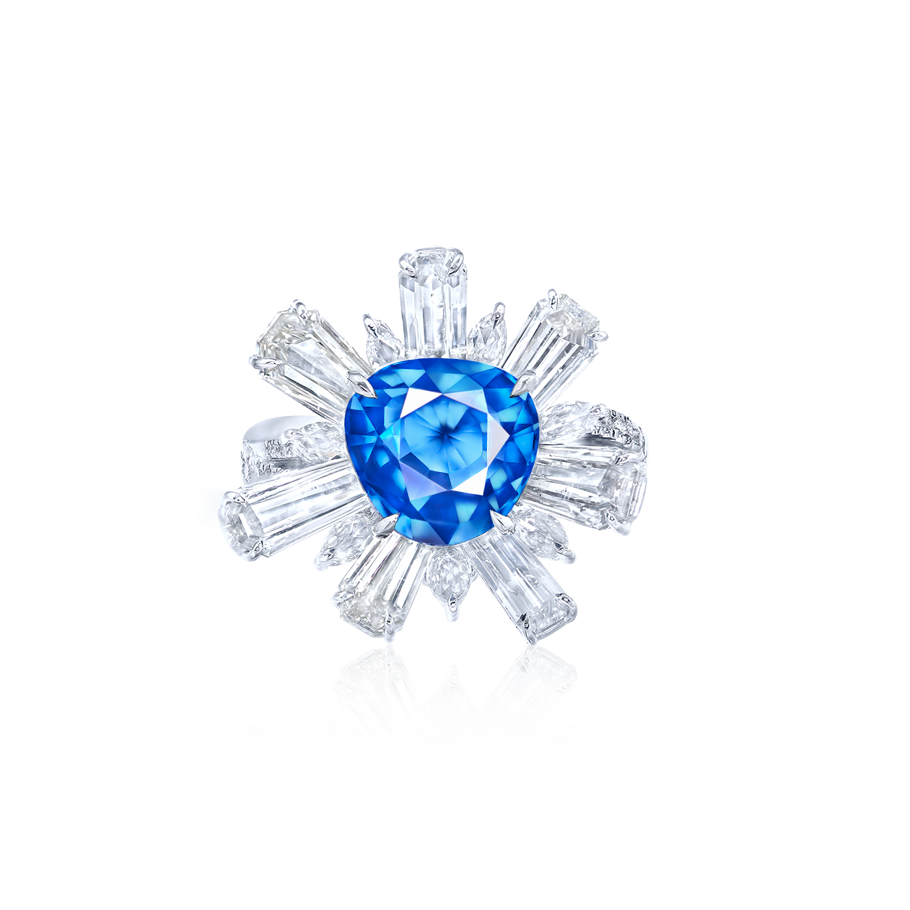 4.10 克拉 越南天然無燒鈷藍尖晶鑽戒
VIETNAM COBALT BLUE SPINEL 
AND DIAMOND RING