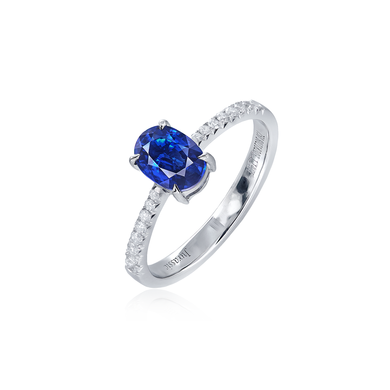 1.14克拉 天然藍寶石鑽戒
Blue Sapphire and Diamond Ring
