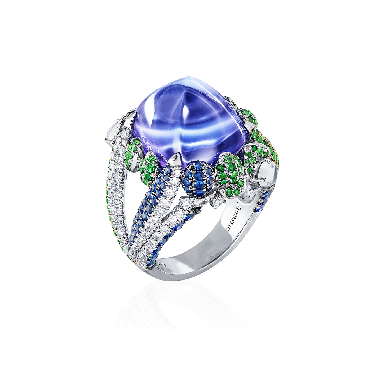 18.98克拉 天然丹泉石鑽戒
Tanzanite, Multi-colored Gemstone 
and Diamond Ring