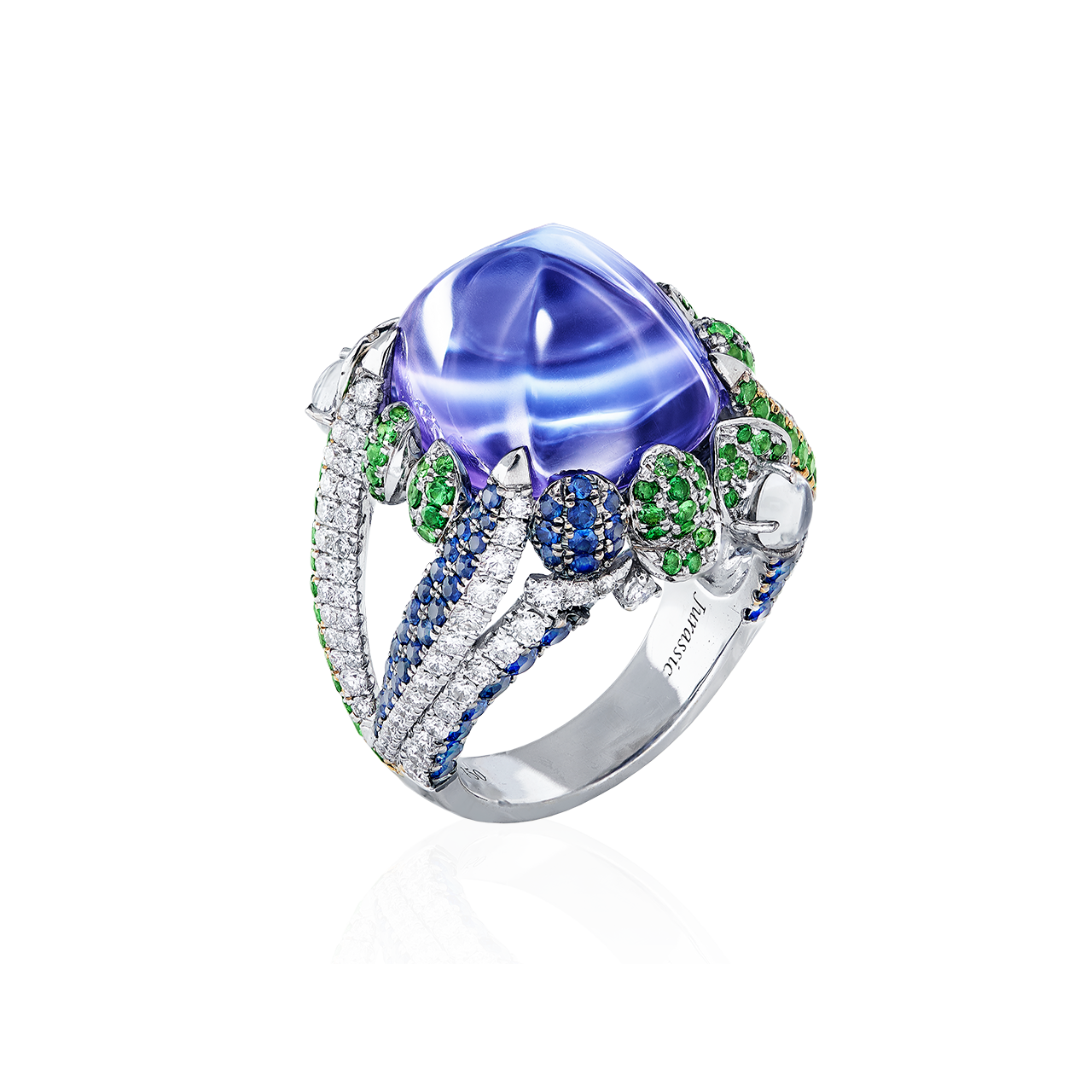 18.98克拉 天然丹泉石鑽戒
Tanzanite, Multi-colored Gemstone 
and Diamond Ring