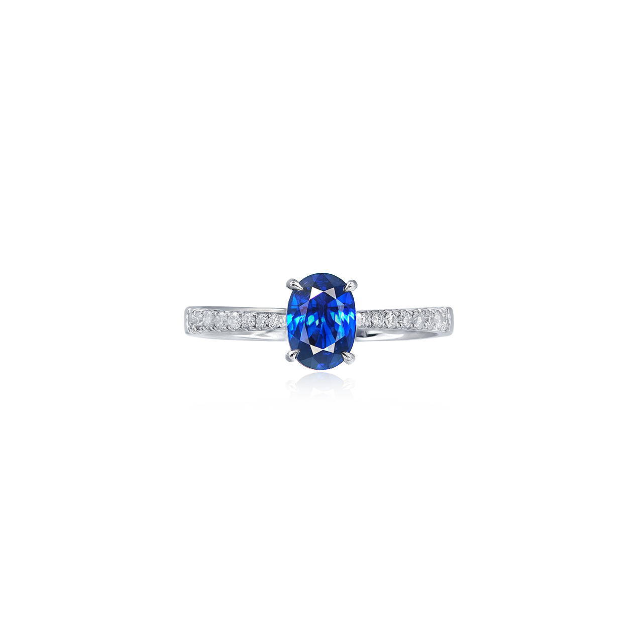 1.14克拉 天然藍寶石鑽戒
Blue Sapphire and Diamond Ring