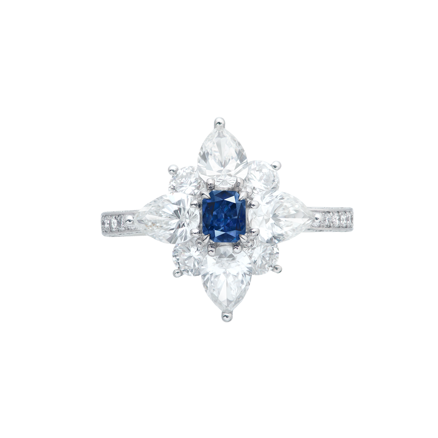 GIA 0.23克拉 暗彩灰藍鑽鑽戒
Fancy Dark Gray- Blue Colored 
Diamond and Diamond Ring