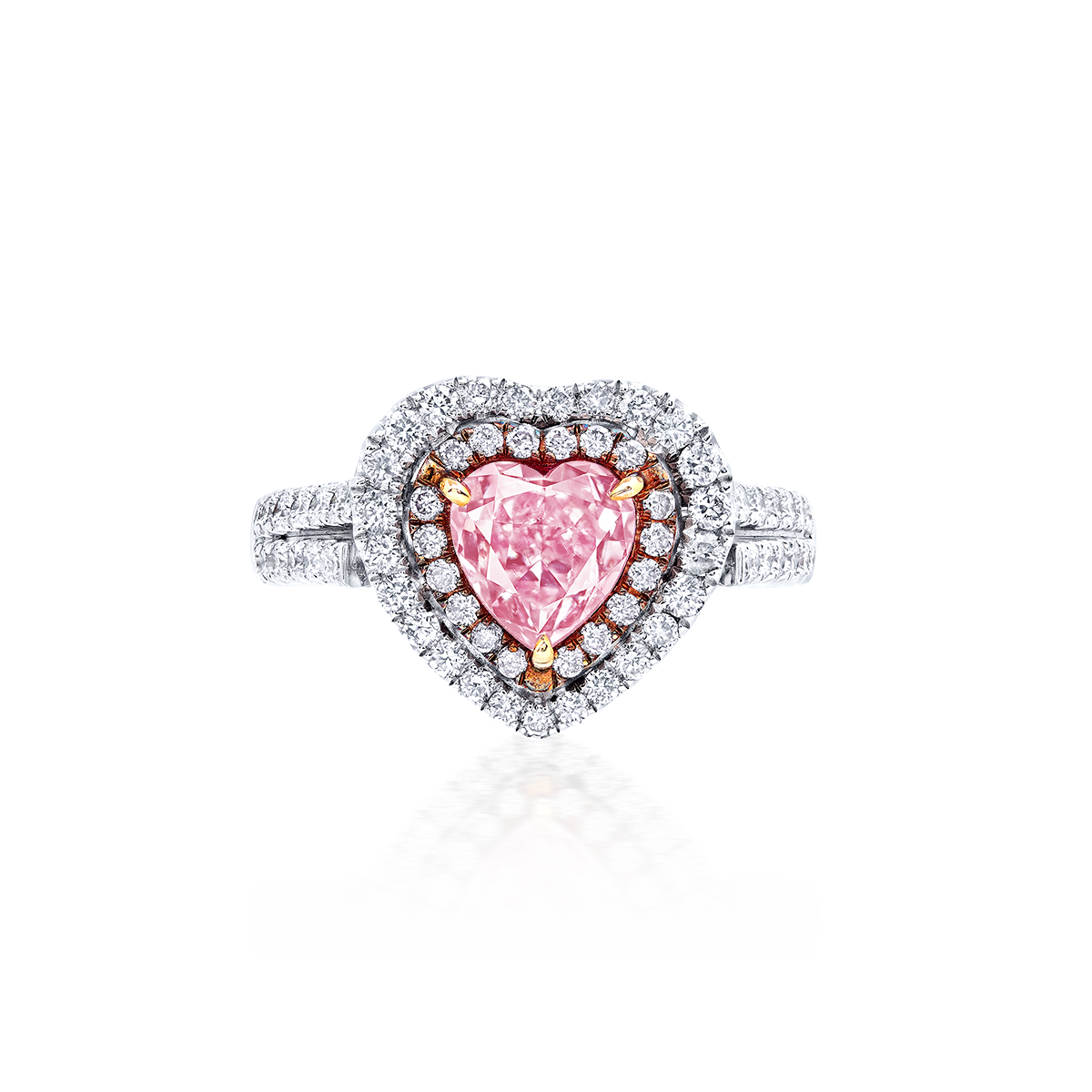 GIA 1.01 克拉 粉鑽戒
Light Pink Colored 
and Diamond Ring
