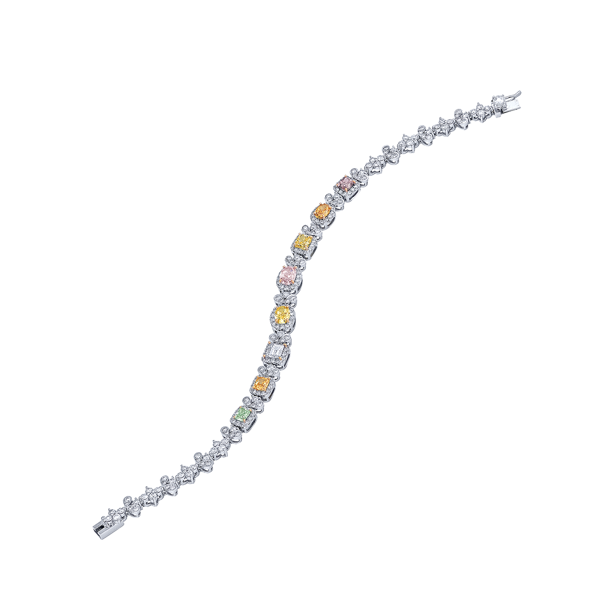 GIA 混色彩鑽鑽石手鍊
Multi-Colored Diamond
and Diamond Bracelet