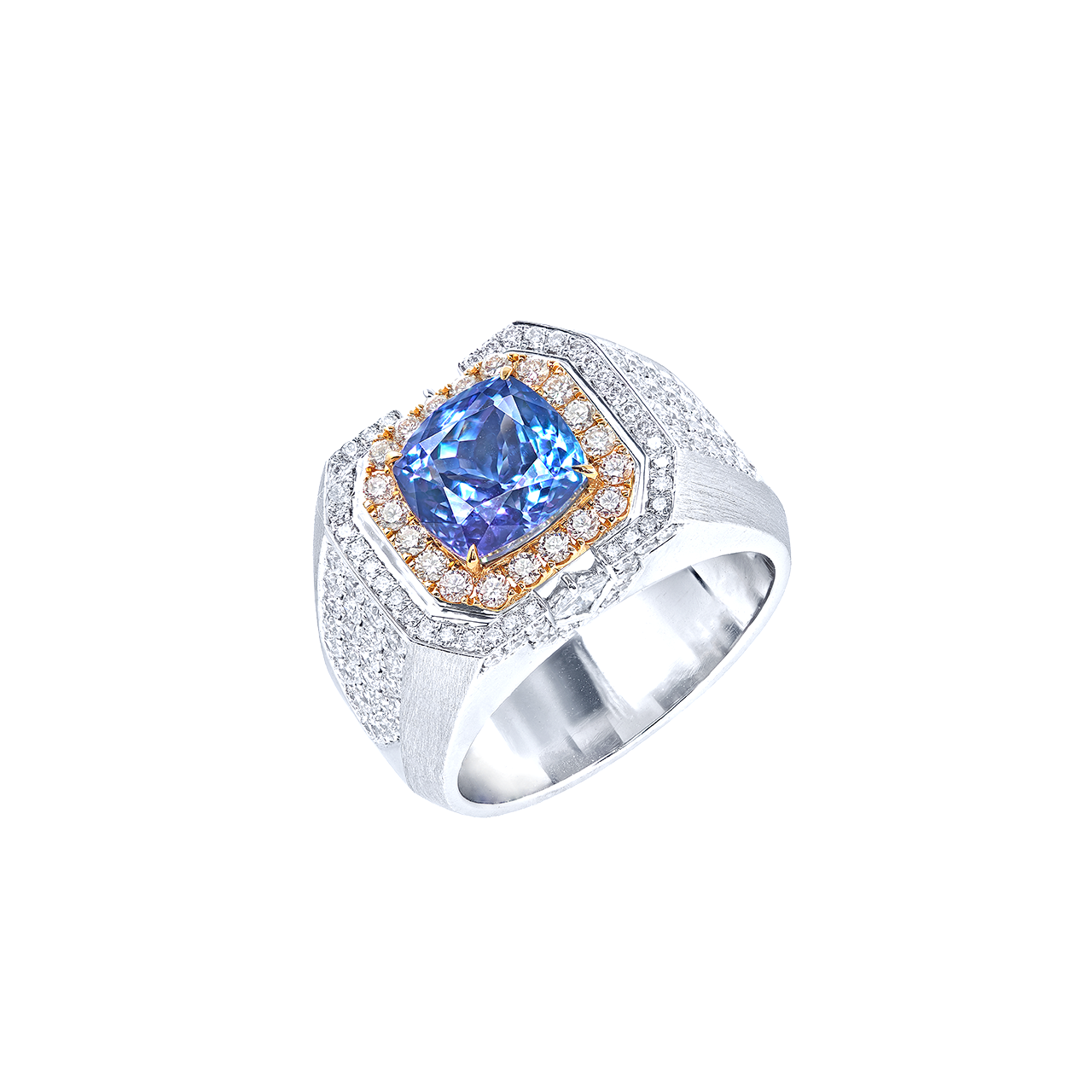 3.40克拉 丹泉石男戒
Tanzanite and Diamond Ring for Men
