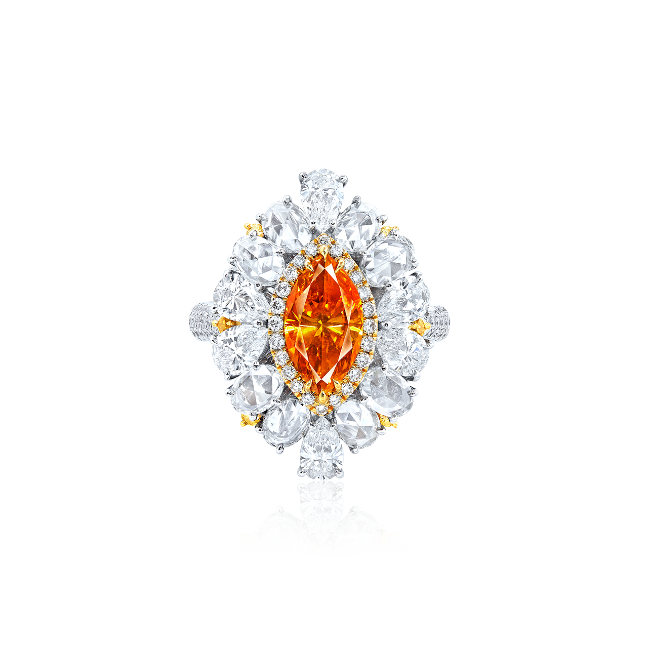 GIA  1.38克拉 深彩橘鑽鑽石戒
FANCY DEEP ORANGE COLOURED 
DIAMOND AND DIAMOND RING