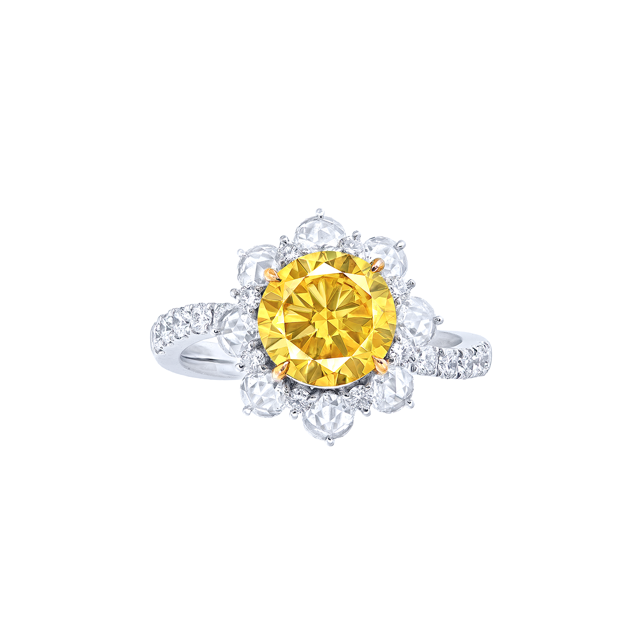 GIA 2.01克拉
深彩黃彩鑽鑽戒
FANCY DEEP YELLOW DIAMOND 
AND DIAMOND RING
