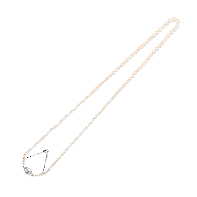 GIA 古董珍珠鑽石項鍊