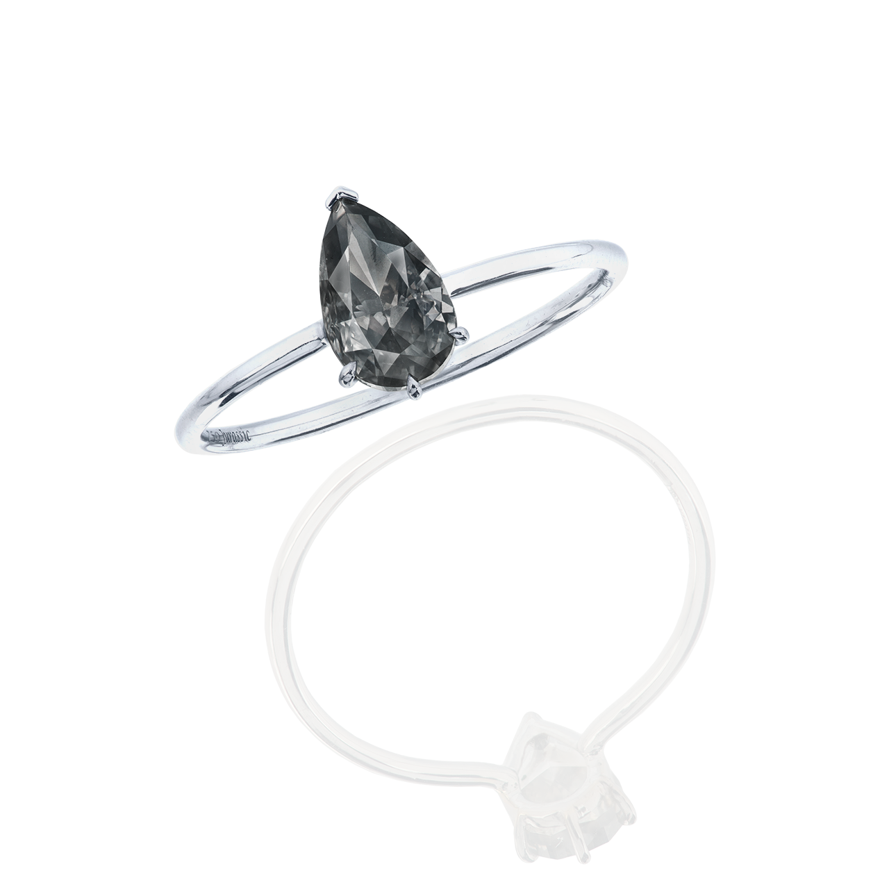 1.00 克拉 灰鑽鑽戒
Fancy Dark Gray Colored Diamond
and Diamond Ring