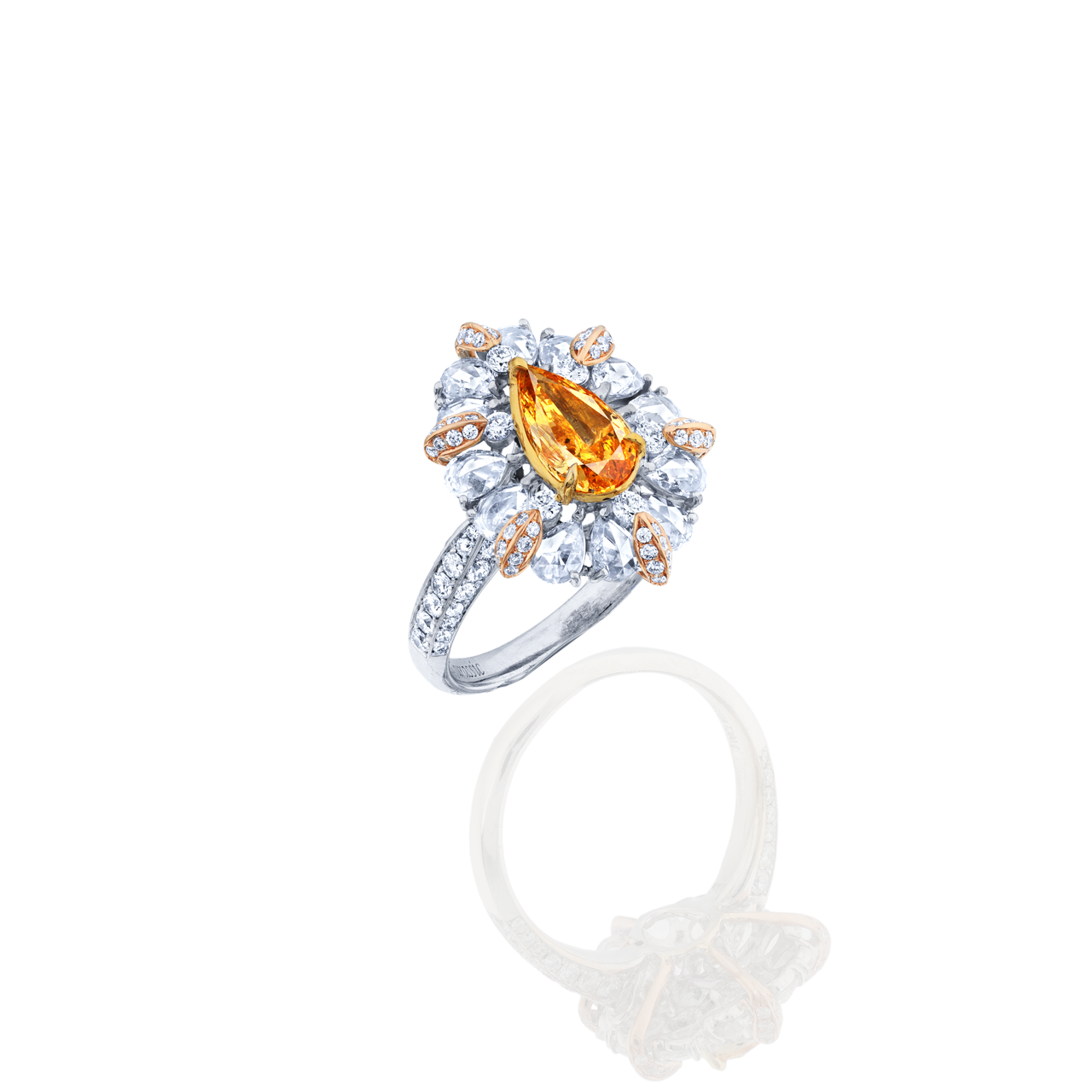 GIA 1.00克拉 艷彩黃橘鑽戒
Fancy Vivid Yellow -Orange Colored 
Diamond Ring