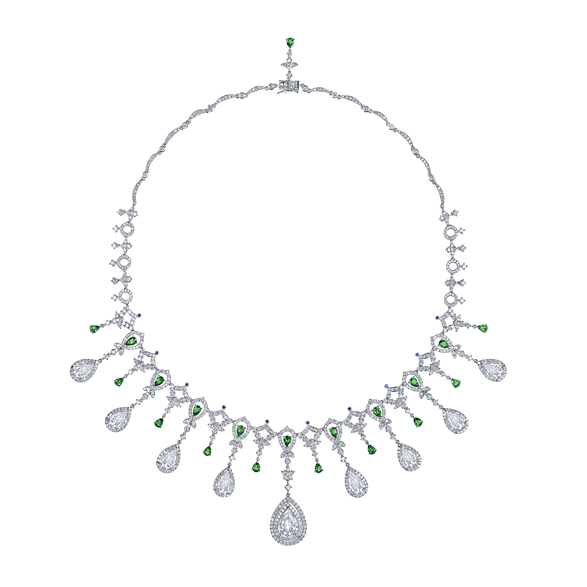 白鑽彩寶鑽石套鍊
Diamond and Multi-Colored 
Gemstone Necklace
