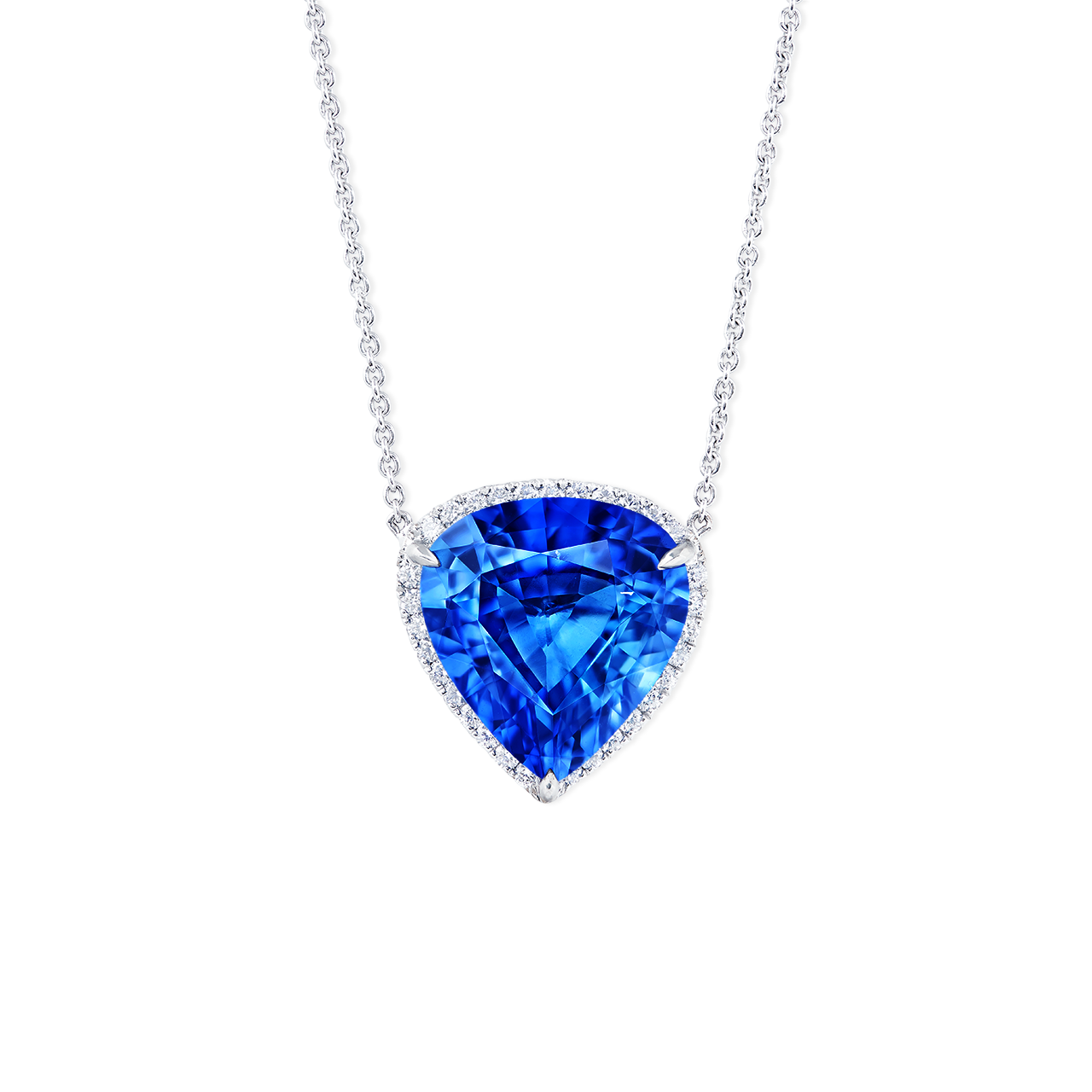 GIA 11.57克拉 天然無燒藍寶石墜鍊
Blue Sapphire and 
Diamond Pendant Necklace