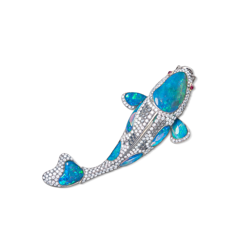 GSA 黑蛋白鯉魚鑽石胸針
Black Opal And Diamond Brooch