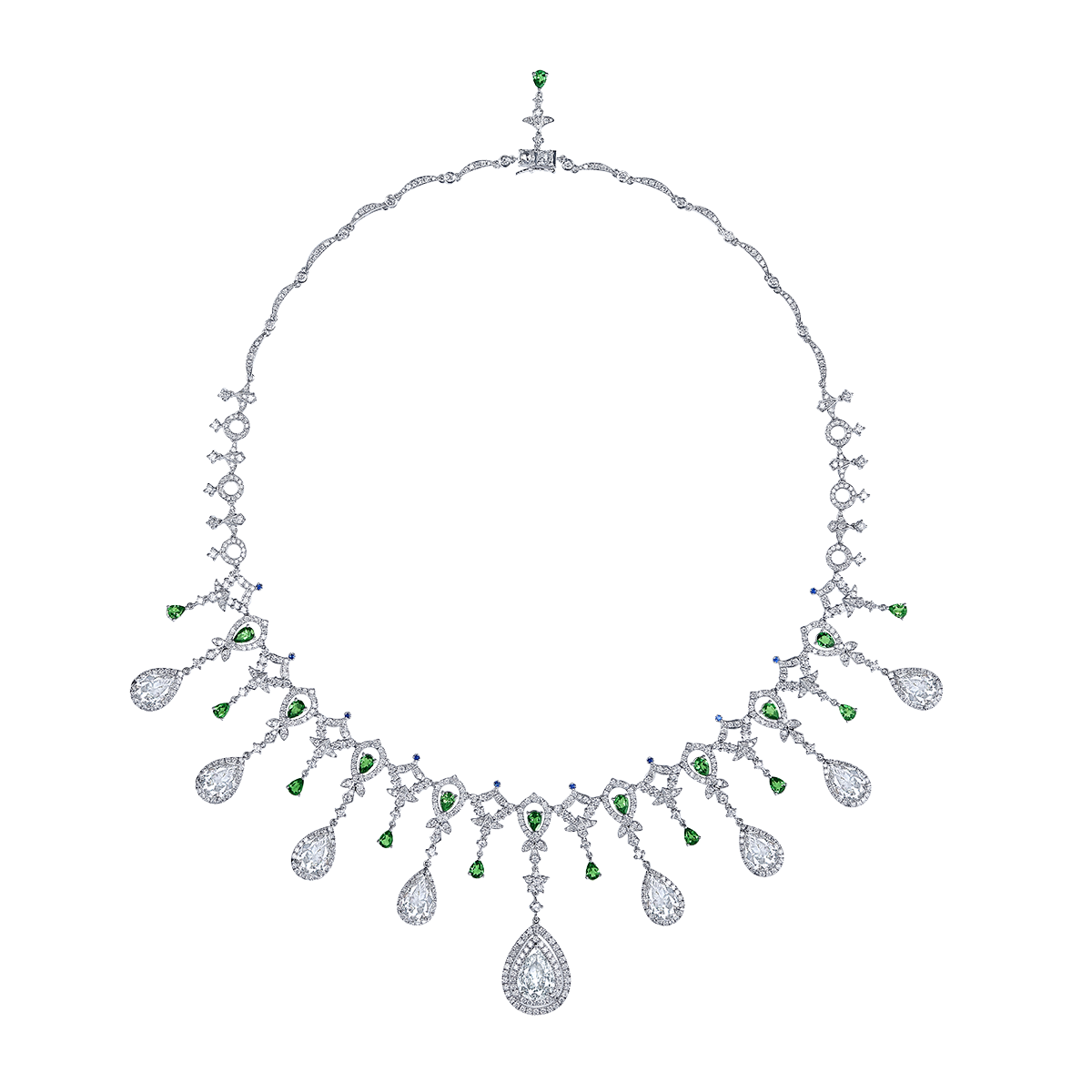 白鑽彩寶鑽石套鍊
Diamond and Multi-Colored 
Gemstone Necklace