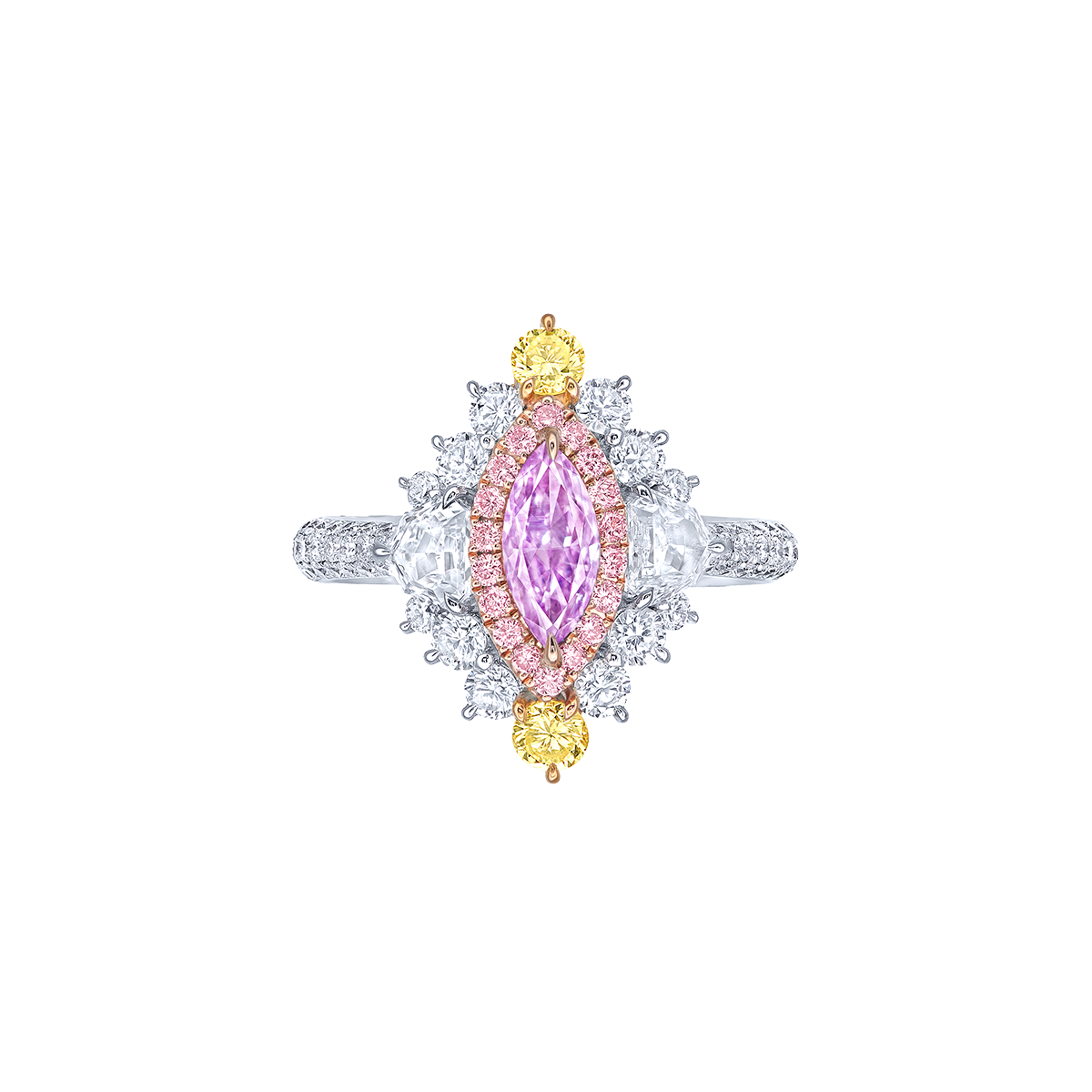 GIA 0.50克拉 ALROSA 粉紫鑽鑽戒
Fancy Pinkish Purple Colored 
Diamond and Diamond Ring