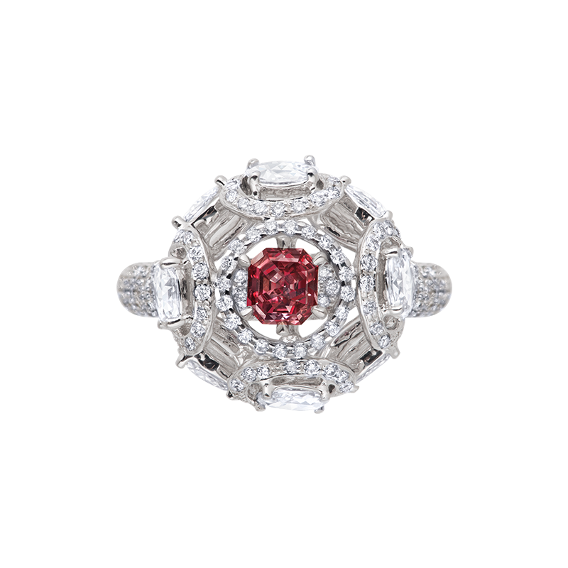 GIA 0.35克拉 紅鑽鑽戒
Extremely Rare Fancy Red
Colored Diamond and
Diamond Ring