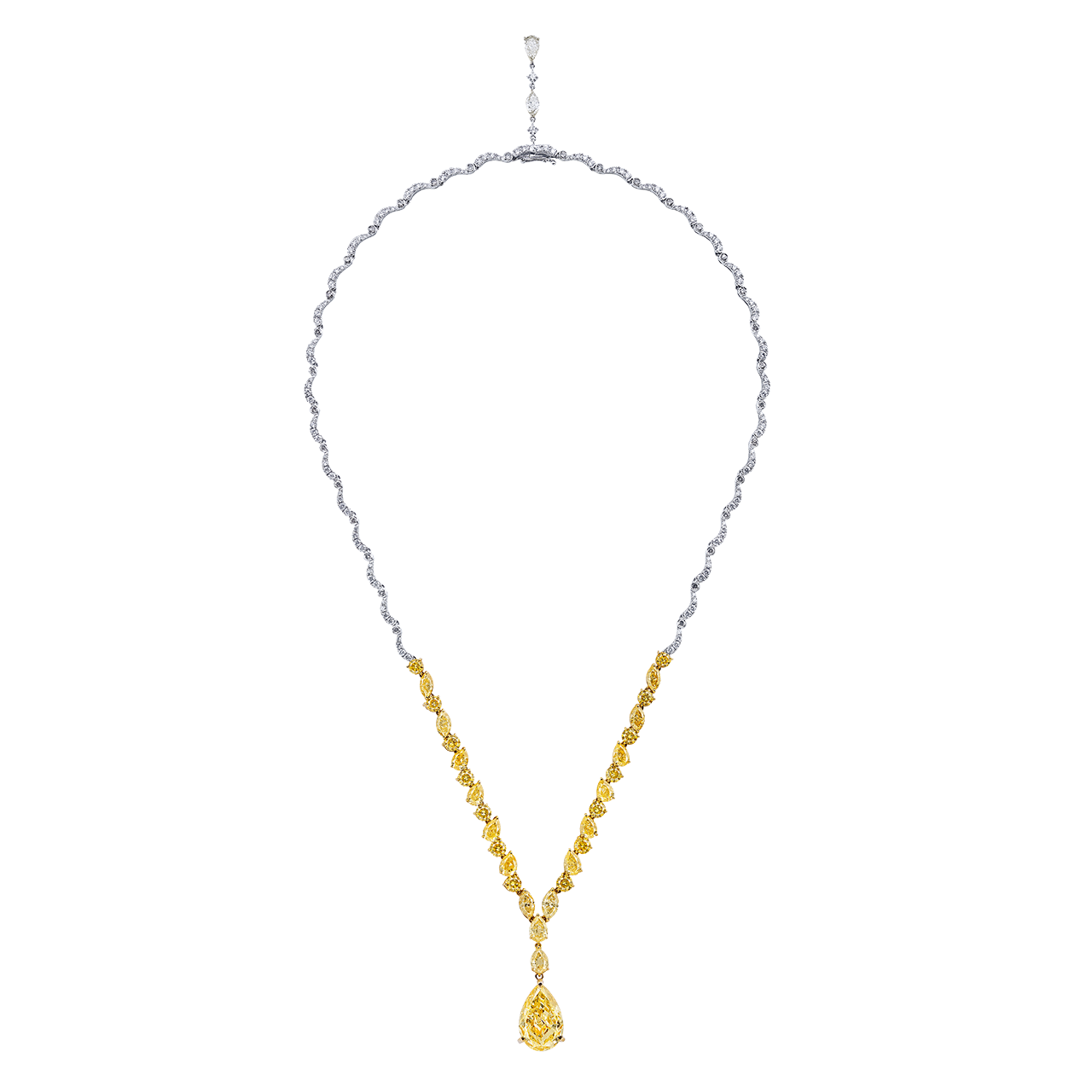 GIA 濃彩黃彩鑽 鑽石套鍊
FANCY INTENSE YELLOW DIAMOND 
AND DIAMOND PENDANT NECKLACE