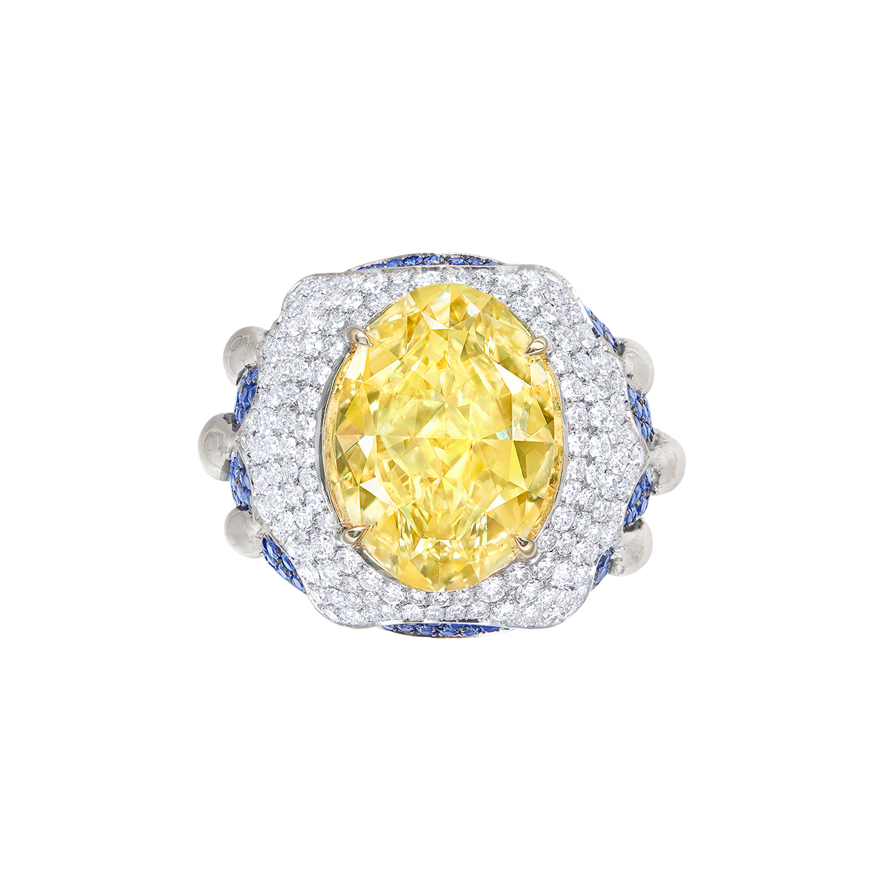 GIA 10.02 克拉 黃彩鑽鑽戒
FANCY YELLOW DIAMOND AND DIAMOND RING