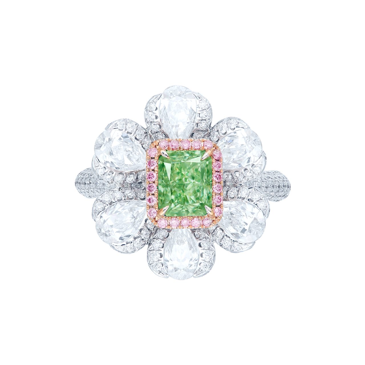 GIA 1.11克拉 濃彩綠鑽鑽戒